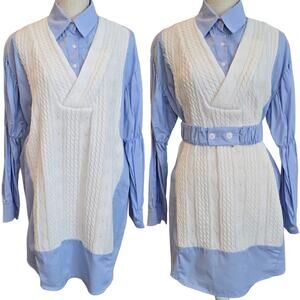 Storets Blue Knit Shirt Dress Sz. S/M
